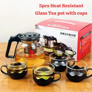 5PCS Heat Resistant Glass Teapot Set