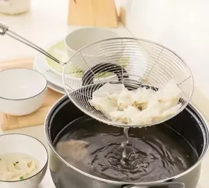 Kitchen Stainless Steel Oval Skimmer ΓÇô Professional Fine Mesh Food Filter