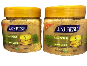 LA FRESH Face & Body Gold Scrub lfbg With Vitamin E 500 Ml for Gold Facial for a Lighter