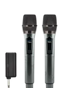 Wireless Microphone Channels UHF Handheld Dynamic Microphone with 2000mah Rechargeable battery for AMP Karaoke