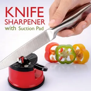 Stainless Steel Manual Mini Knife Sharpener with Suction Pad
