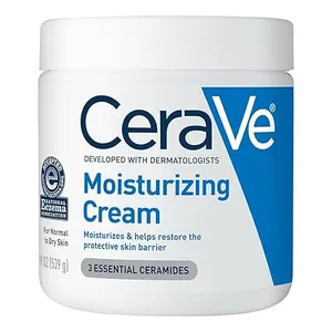CeraVe Moisturizing Cream | Body and Face Moisturizer for Dry Skin | Body Cream with Hyaluronic Acid and Ceramides | Daily Moisturizer | Oil-Free | Fr