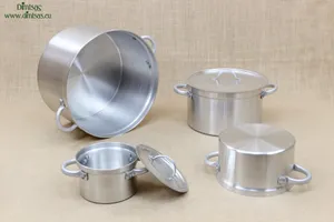 3 Pieces aluminum pot set with lit handle