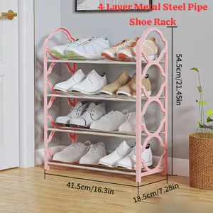 4 Layer Metal Steel Pipe Shoe Rack