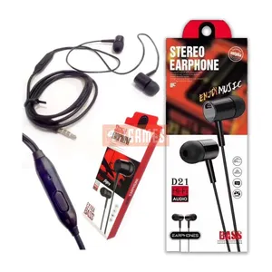 D21 Wired Stereo Headset ΓÇô 3.5mm Universal In-Ear Headphones with Mic & Extra Bass