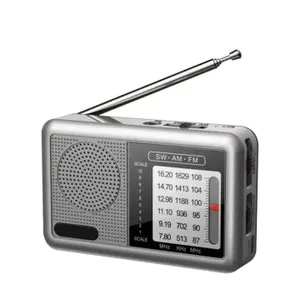 Mini Radio Handheld Manual Dial Tuning FM AUX Speaker Rechargeable FM Radio For The Elderly