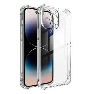 Shockproof Silicone Bumper Case ΓÇô Ultra Clear Slim Anti-Slip Back Cover for iPhone 14 Pro / 14 Pro Max