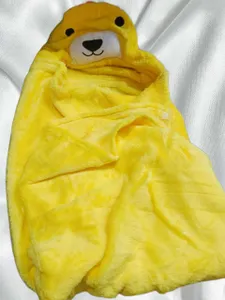 Animal Baby Blanket  Newborn Baby Blanket  Winter Baby Cartoon Character Hooded Blanket , Single Piece Super Soft Fluffy Hood Bedding Character