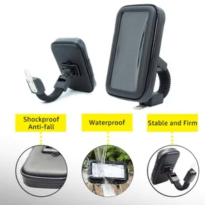 Weather Resistant Bike Mount For All smart Phone Stand 360 Waterproof Phone Holder 360 Rotation Adjustable Navigation Bracket Motorcycle Phone Holder