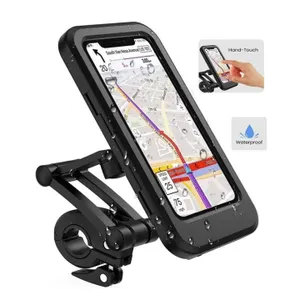 Motorcycle And Bicycle Phone Mount Waterproof Phone Holder 360 Rotation Adjustable Navigation Bracket Motorcycle Phone Holder Universal Bicycle Handle