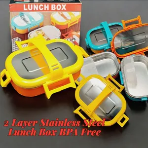 2-Layer Stainless Steel Lunch Box – 850ml
