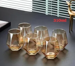 6pcs Diamond Cut Crystal Glass Set