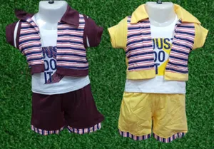 3PCS Cotton Dress Set for Baby Girls ├ó┬Ç┬ô Age 2 to 9 Months