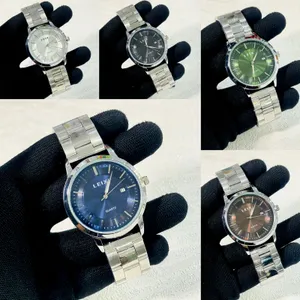 LEIX FASHION DATE STEEL STRAP WATCH FOR MENS -Silver & Multi Colors Dial