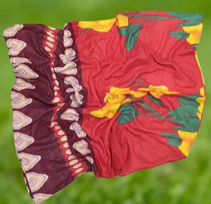 6├â┬ù5 Mustard and Maroon Cotton Super Bedsheet