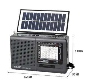NNS NS-1587BT Solar Powered Multi-Band Portable Bluetooth Radio