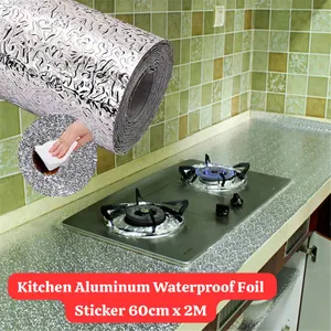 Kitchen Aluminum Waterproof Foil Sticker 60cm x 2M