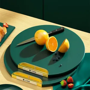 Kitchen Chopping Board ΓÇô Anti-Mildew Non-Slip Round Cutting Board with Rotating Handle