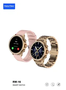 Haino Teko Germany RW 16 Smart Watch Round Shape with Two Set Strap and One Analog watch Free For Ladies and Girls