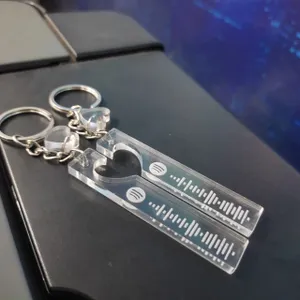Customize Spotify Keychian Cupple Keytag Custom Acrylic Keychains.