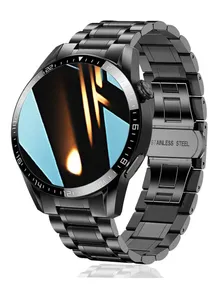 Germany Stainless Steel Fitness Watch IP67 Waterproof Activity Tracker with Heart Rate/Sleep Monitor Pedometer Smart Watch For Android iOS Black