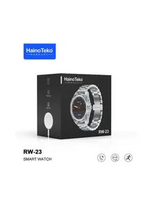 Haino Teko Germany Smart Watch Stainless Steel Bluetooth Call Music Sports Health Heart Monitoring for Android and IOS, Silver, RW23