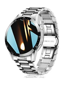 Germany RW-14 Stainless Steel Fitness Watch IP67 Waterproof Activity Tracker with Heart Rate/Sleep Monitor Pedometer Smart Watch For Android iOS (Silv