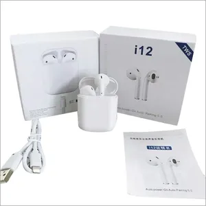 i12 TWS with Bluetooth Headset Earphone Sport and Touch Control, I12 Pro AirPods