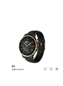 Haino Teko Germany C7 Luxury Smart Watch with Waterproof Activity Tracker Pedometer Smart Watch compatible with Android and iOS Black gold