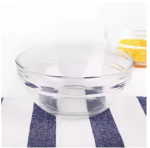 Multicolor 5 Pcs Glass Bowl Set With Plastic Lids Food Storage Serving