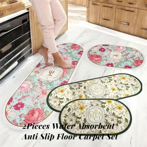 2pcs Water Absorbent Kitchen Mat
