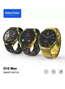 Haino Teko G10 Max Gold Edition Round Shape Smart watch with Three Set Strap
