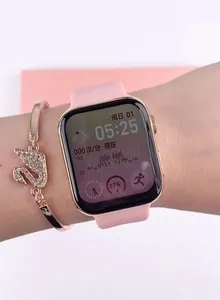Haino Teko G8 Mini Smart Watch 41mm with Two Set Strap HD Smart Display Rose Gold Edition with Wireless Charger and Beautiful bracelet for Girls