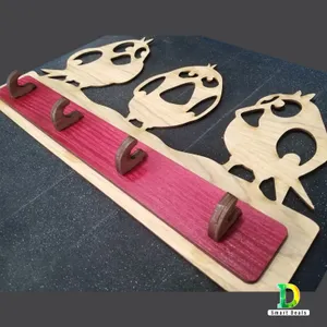 Wooden Bird Theme Key holder / Home Sparkle Wooden Key Holder Wall Mounted Letter Holder Key Holder for
