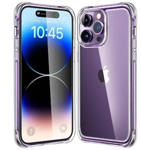 Shockproof Silicone Bumper Case Ultra Clear Slim Anti-Slip Soft Flexible Back Cover for iPhone 14 Pro / iPhone 14 Pro Max with Camera Protection