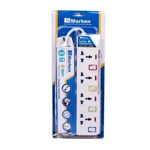 Marken 4 Way Extension Cord - 3M (P06015) Marken Extension Power Strip With Surge Protector Multi Switch Socket 4 Way High Quality Marken 4Way Electri