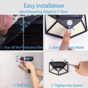 Solar Wall Lamp 100 Led Light (P00110) price .