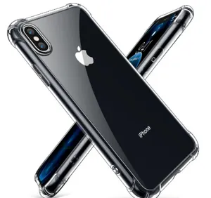 iPhone 7 Plus iPhone 8 Plus iPhone X iPhone XS Shockproof Silicone Bumper Case Ultra Clear Slim Anti-Slip Grip Soft Flexible Back Cover with Camera Pr